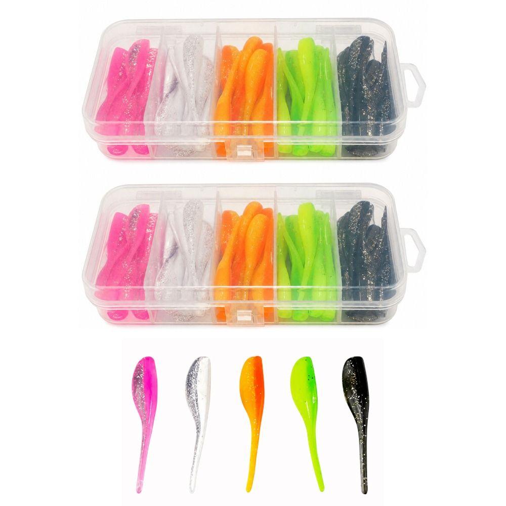 100PCS PVC Swimbaits Lures 5cm Fishing Lures Durable Fishing Baits for Trout