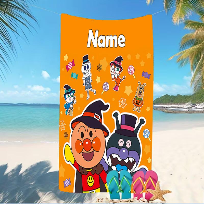 Customizable Personalized Beach Towels Anpanman Themed designs.Suitable for the Beach, Yoga, Sports;ideal As Beach Accessories