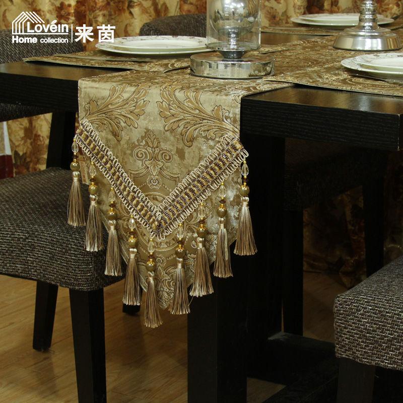 Europejski stół żakardowy, stolik do herbaty i szafka pod telewizor, antypoślizgowy długi ręcznik, koralikowy frędzel, wisiorek, dekoracja meblowa, obrus