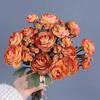 1 Bunch Artificial Camellia Flower Bouquet Realistic Fake Silk Flower