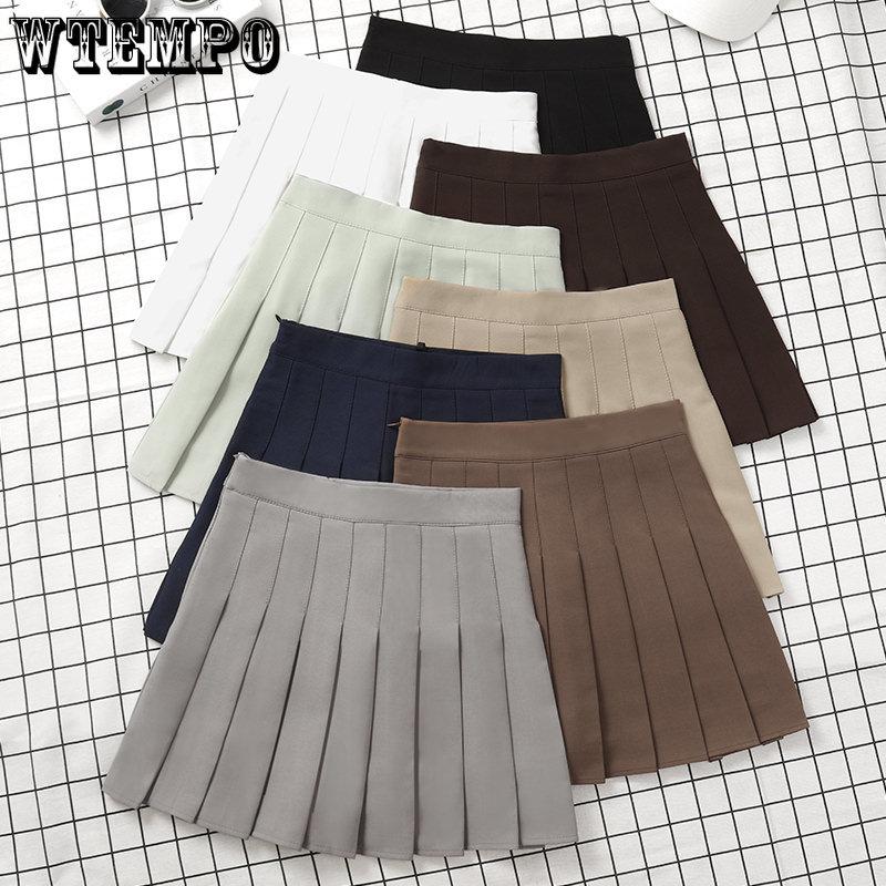 Brown Skirt Ladies Summer Clothes Women's High Waist Harajuku Korean Style Black Mini Pleated Skirt For School Girl Uniform