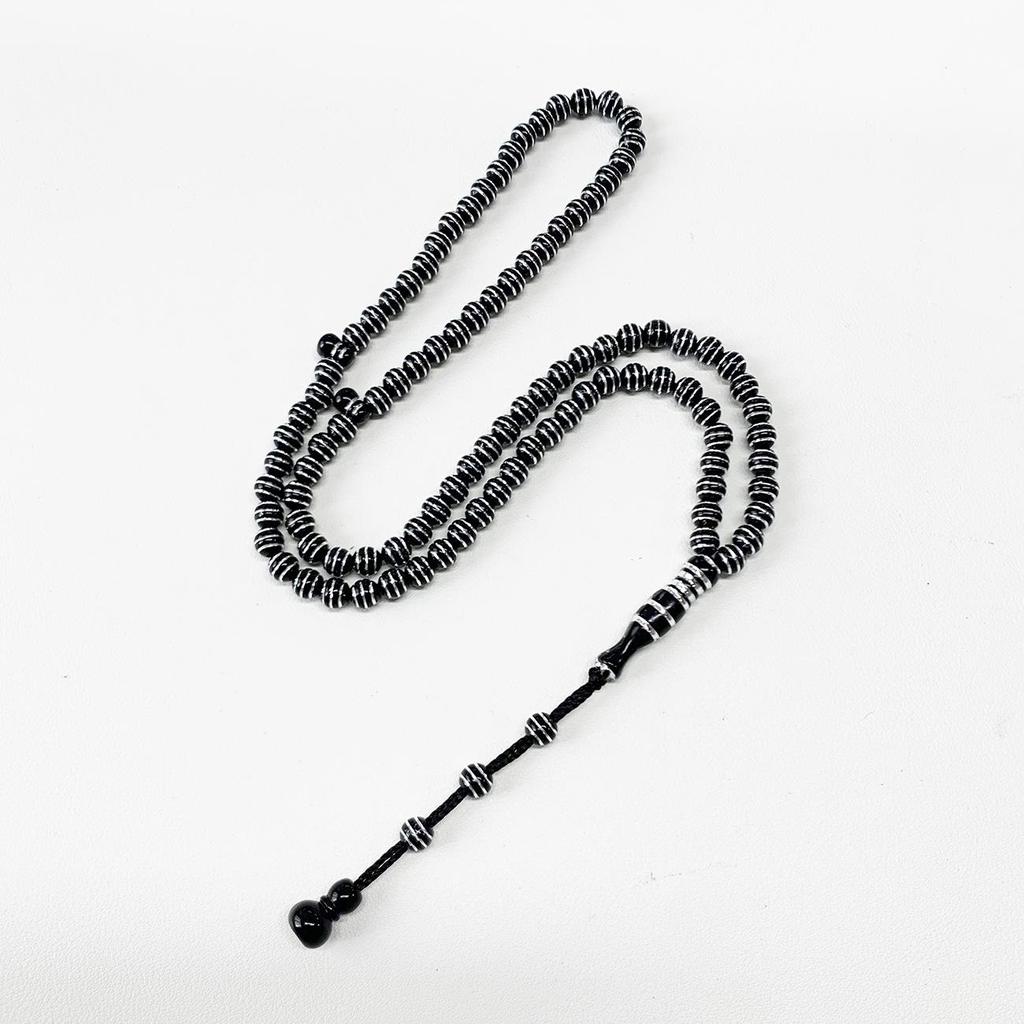 99-Perlen galvanisiertes geripptes Armband: Muslimische Gebetsperlen und arabisches Anbetungszubehör.