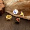 Elegant Two-Tone Rhombus Four-Petal Earrings: Chic Light Luxury Design