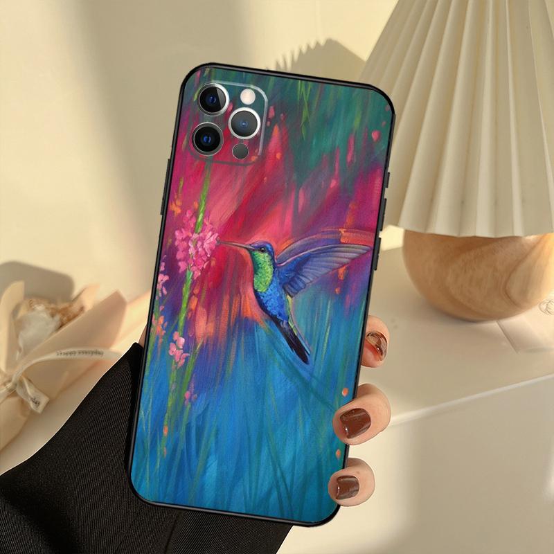 Чехол для телефона с колибри для iPhone 15 14 13 12 11 16 17 Pro Max 13 mini 15 16 Plus 16e 17 Air Cover Funda iPhone 12