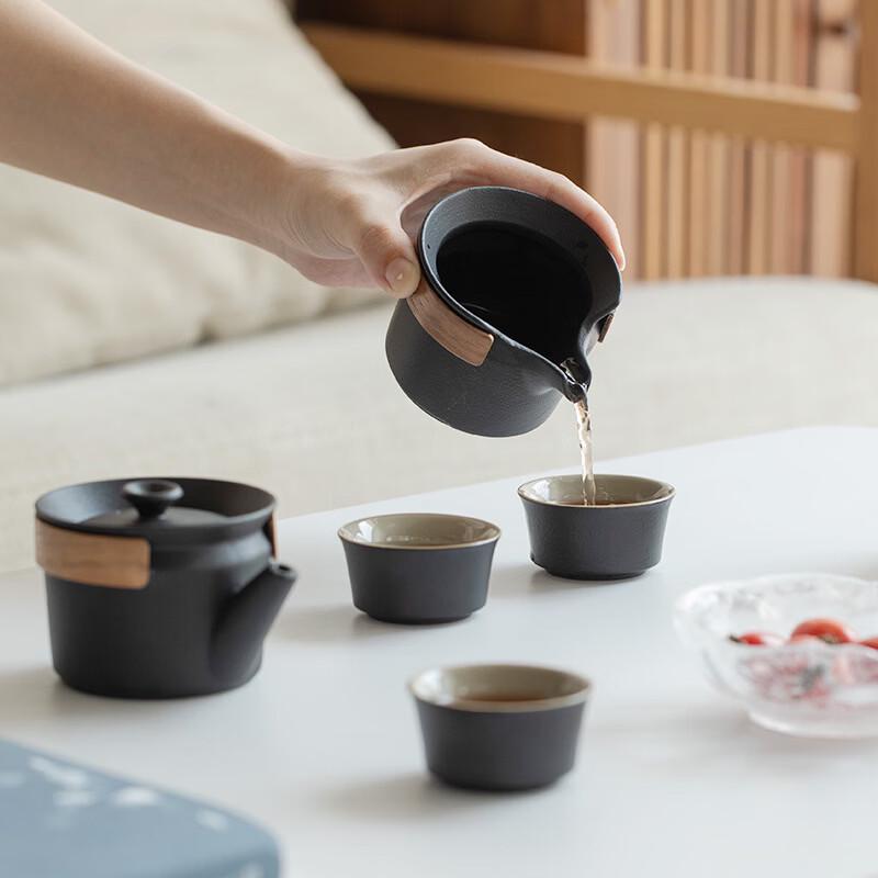 Portable Kung Fu Travel Tea Set with Side Handle Pot