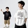 Kids Summer Short Sleeve Cotton T-shirt for Teens Boy Casual Tshirt with Letter Print Children Fashion Tee Tops