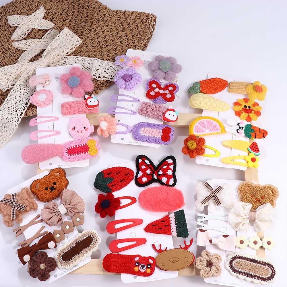 

Knitted Flower Hair Styling Hair Accessories Kids Barretees Children Hairpins Princess Hairpins 02