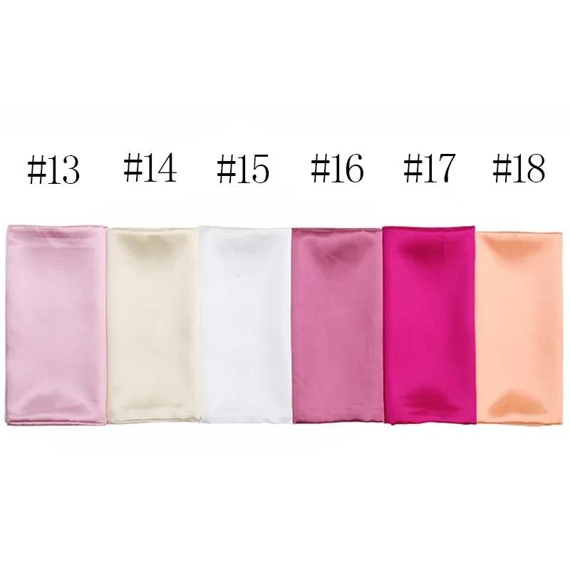 90cm Solid Colors Neckerchief Hijab Scarf For Women Silk Satin Headband Hair Scarves Female Square Shawls Head Scarfs For Ladies