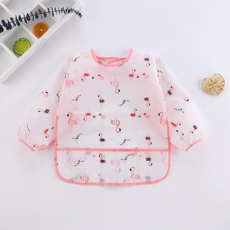 Waterproof Full Sleeve Baby Bibs Children Apron Long Sleeve Feeding Smock Kids Eating Breastplate Infant Scarf Clothing