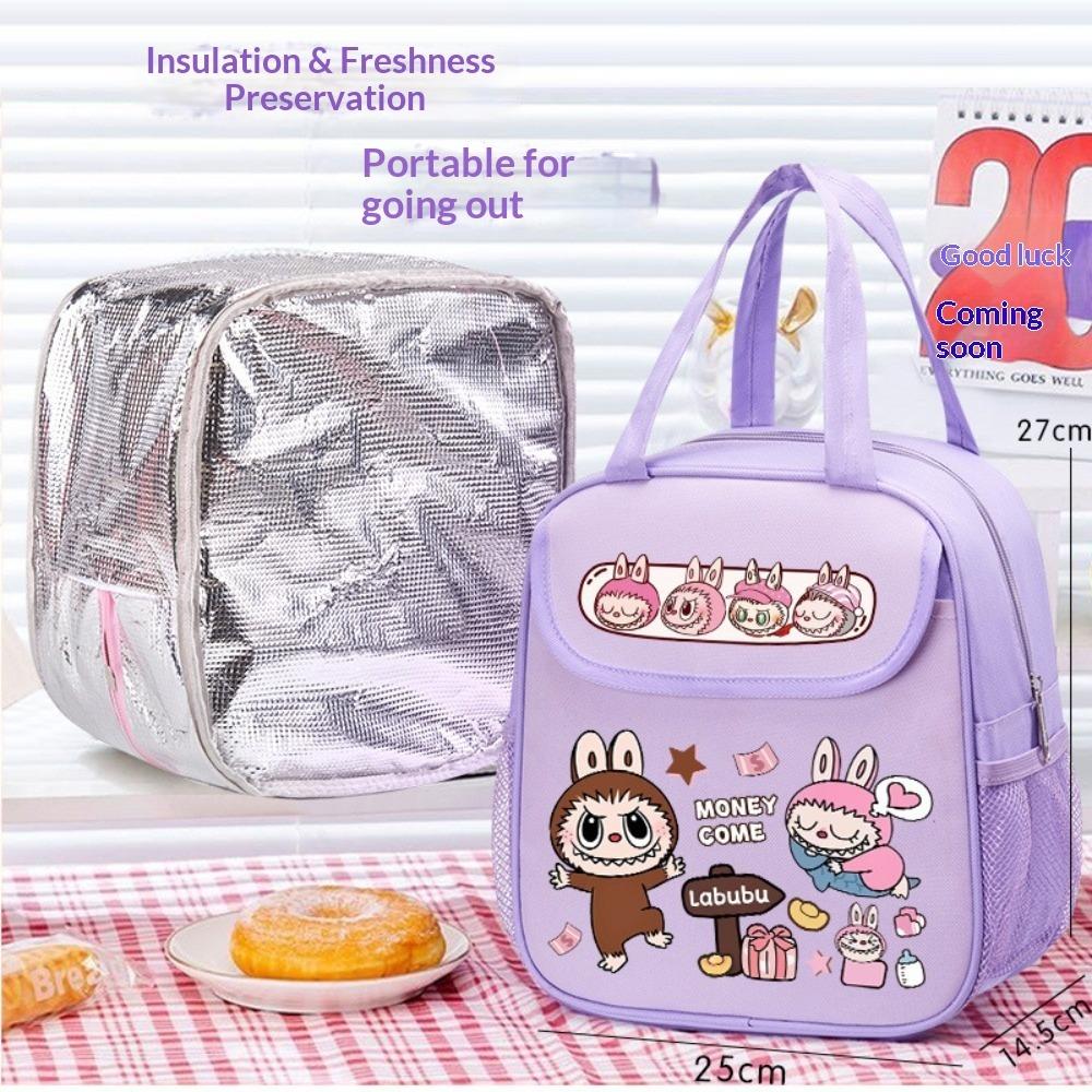 Lunch Box Bag Handbag Cartoon Thermal Insulation Thickened Aluminum Foil Lunch Box Bag Elementary School Student Bento Bag To Work