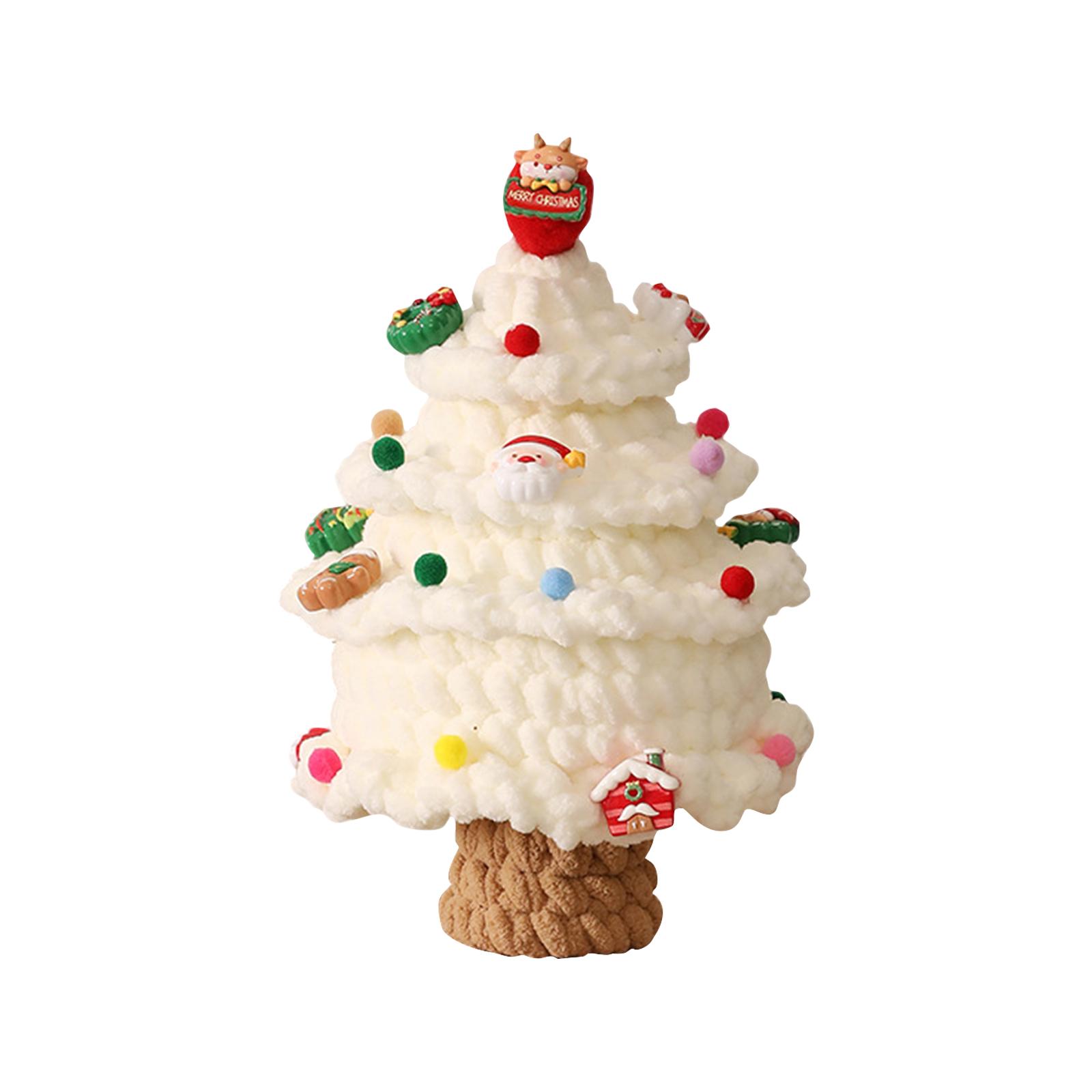 

Christmas Countdown Ornament, Handmade Wool Knitted 26cm Christmas Tree Decoration, Green, Red Holiday Desktop Gift Decoration. One Size белый