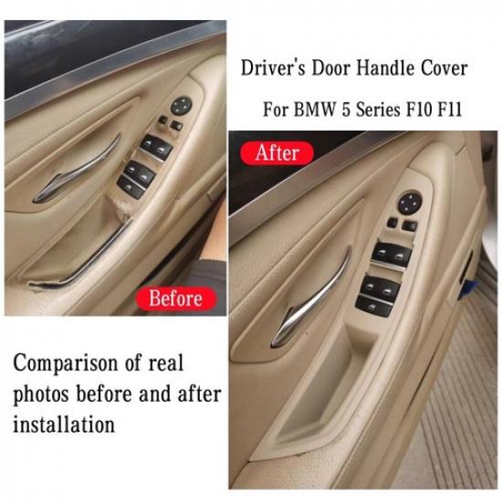 7PCS Car Interior Door Handle Trim Replace Beige For BMW F10 F11 535i 550i 528i