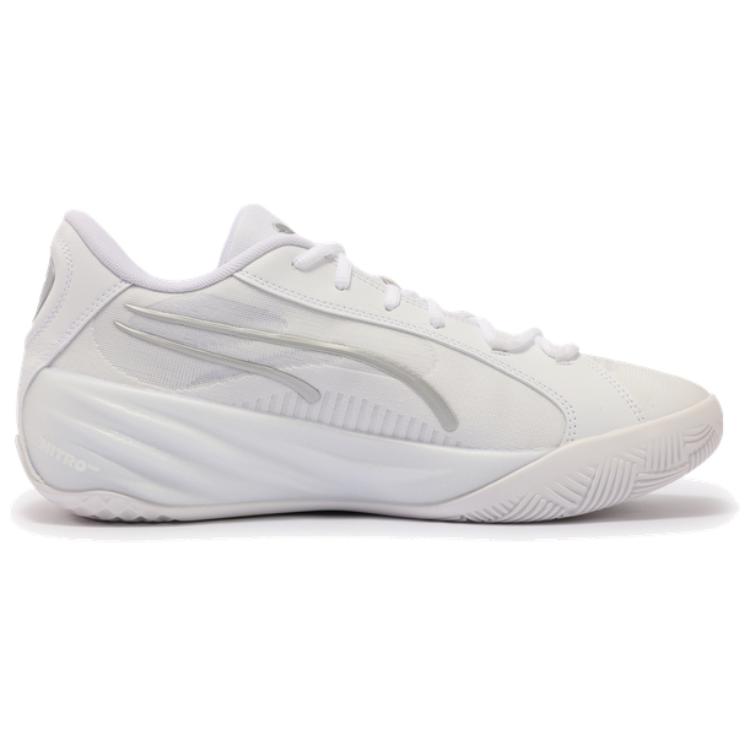 Puma All-Pro Nitro Comfortable Lightweight Shock Absorption Slip Resistant Anti-Twist Low Top Basketball Shoes Unisex Sneaker White 311343-01