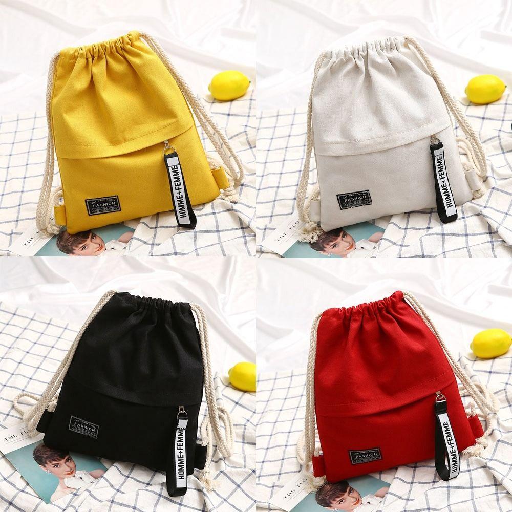 Riding Leisure Bag Bundle Pocket Canvas Drawstring Bag Drawstring Pocket Knapsack Outdoor Backpack