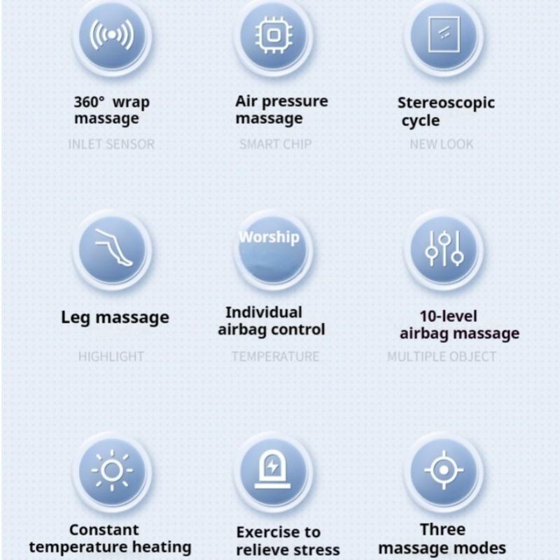 Air Wave Beinmassagegerät Vollautomatische Luftdruck Oberschenkel- und Wadenmassage Stiefel