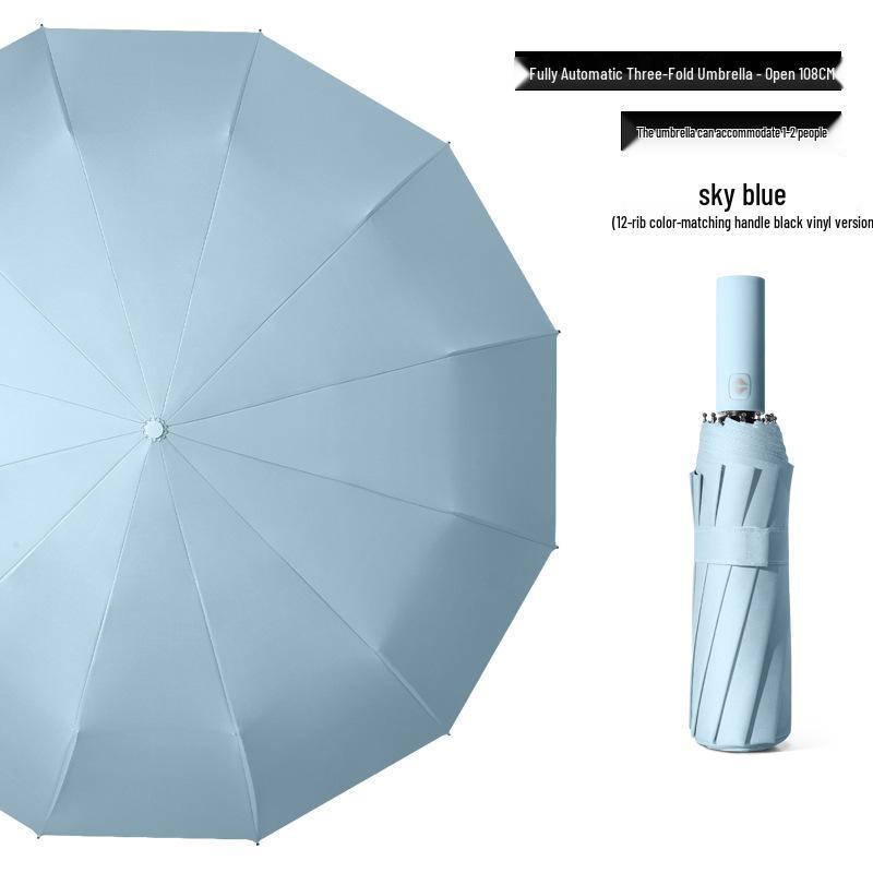 Dual-Use Extra-Large Folding Umbrella: Anti-UV, Rain or Shine, For Two