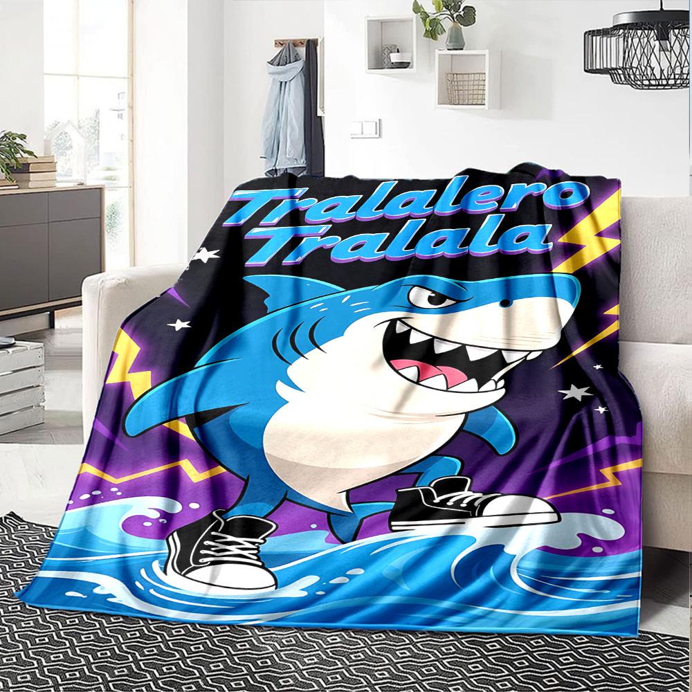 1 Stück Hai-Sneaker Wurfdecke Weiches Flanell, Gemütlich für Alle Jahreszeiten Polyester Perfekt für Zuhause, Büro