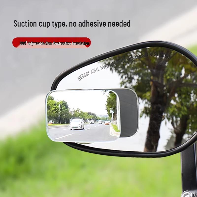 Ultra-Clear 360° Blind Spot Mirror: Motorcycle/Car Rearview, Small Round with Suction Cup.