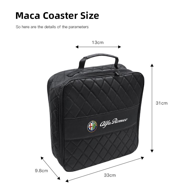 MABX8 Car Charging Cable Storage Bag Trunk Organizer For Alfa Romeo 147 MiTo Giulia 156 159 Stelvio 4C Giulietta Brera Disco Volante