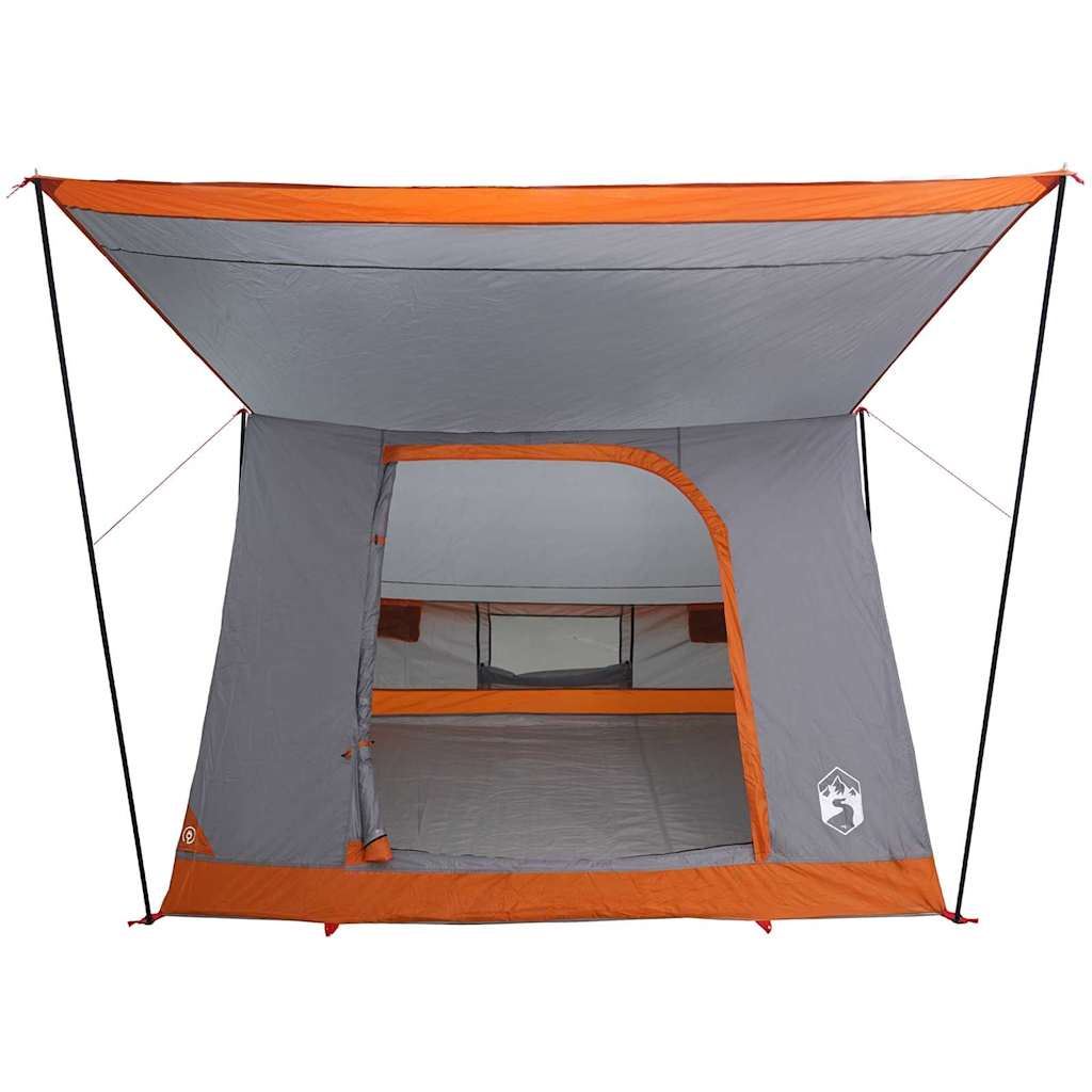 Camping Tent with Roof in Grey and Orange 223 x 163 x 130 cm Taffeta