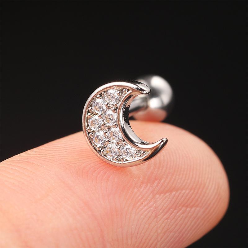 1Pcs Zircon Earring For Women Ear Bone Nail Cartilage Earring Spiral Stud Earrin