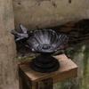 Cast Iron Petal Bird Feeder Basin Nostalgic Bird Food Dispenser Art Statue  Outdoor