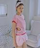 Jun Jun Space Slim Cut-Out Lace Top_Pink