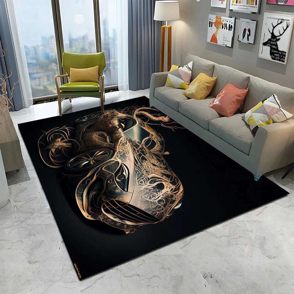 3D Toekomstige Sportwagen HD Concept Auto Cartoon Tapijt Vloerkleed voor Huis Woonkamer Slaapkamer Bank Deurmat Decoratie, Kinderen Antislip Vloermat