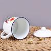 Ceramic mug with lid retro water cup office creative nostalgic classic imitation enamel cup