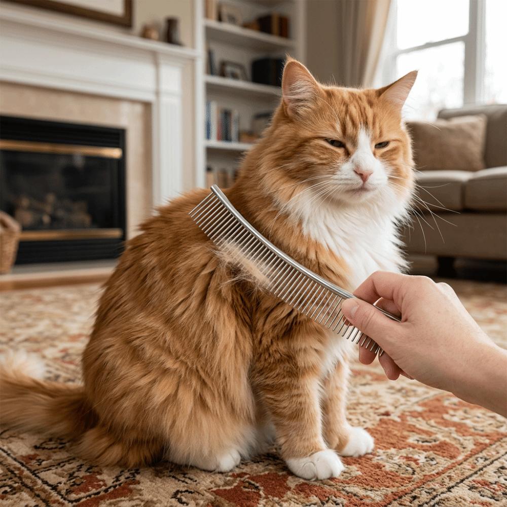 Dense Tooth Curved Dog Comb Curved Shape Dematting Pet Comb Pet Straightening Comb Daily Hair Tidy