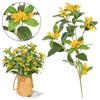 Yellow Flower Simulation Osmanthus Green Leaves Fake Flowers Osmanthus Leaves Branches  Accessories