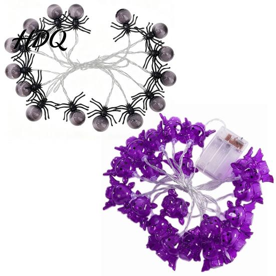 Halloween Spider String Lights 10/20FT Light Battery Powered Purple LED Large Spider/Bat Garland Spooky DIY Atmosphere Lamps 20/40 Bulbs Fairy Light