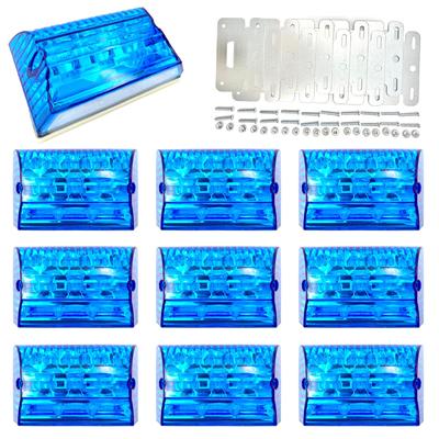 Meliore Set of 24V LED Side Marker Lights for Decorative Daytime Running Parts for Large Universal Aftermarket Blue 10-Piece Trucks, Trucks,