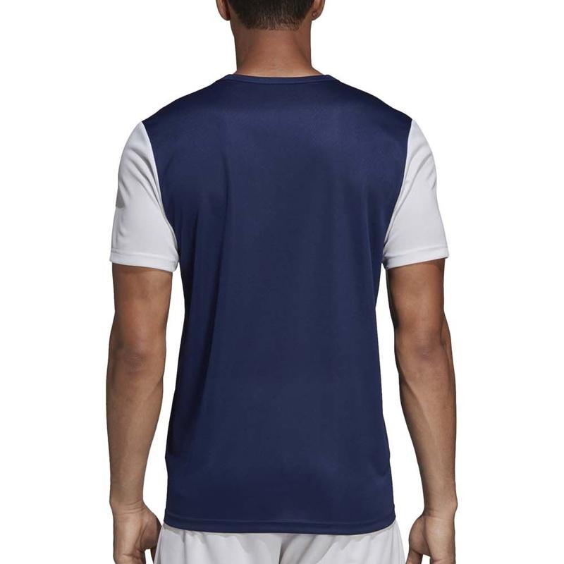 adidas T Shirts Men's Blue With White Lettering Crew Neck Moderate