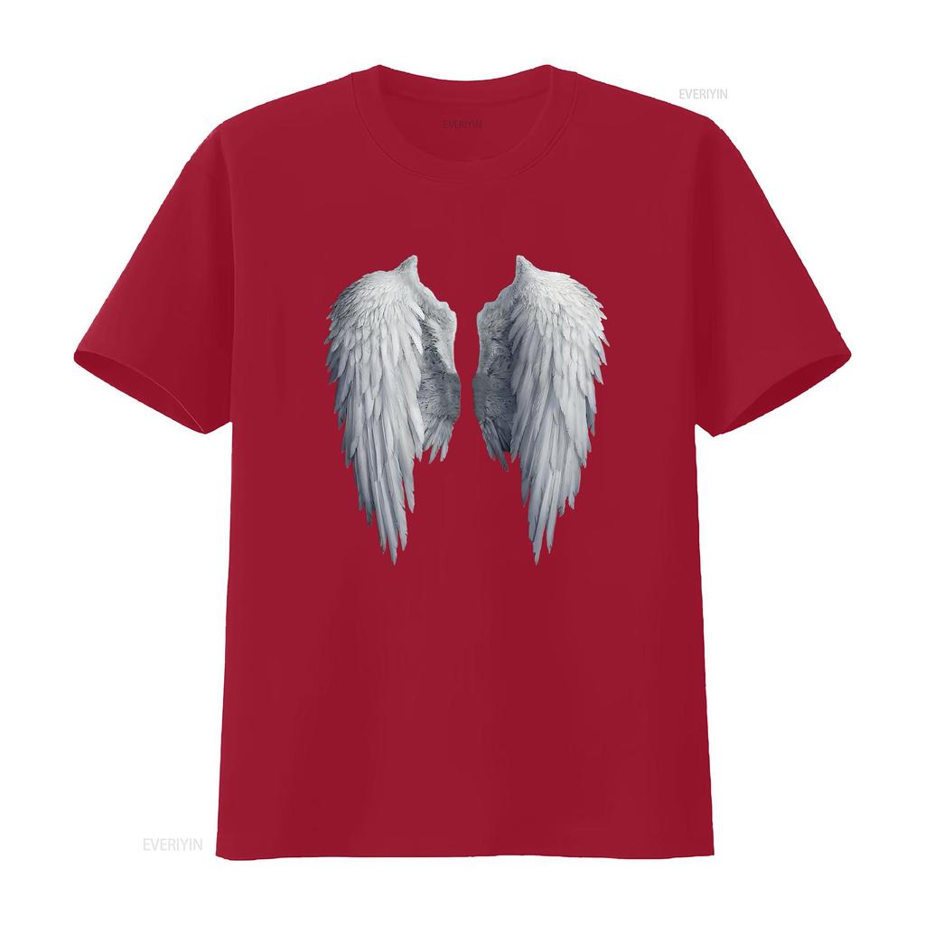 Fancy Womens Fashion Angel Wings Simple Cute T Shirt Black vintage Washed graphic homme Soft Stretched Stylish Versatile Unisex