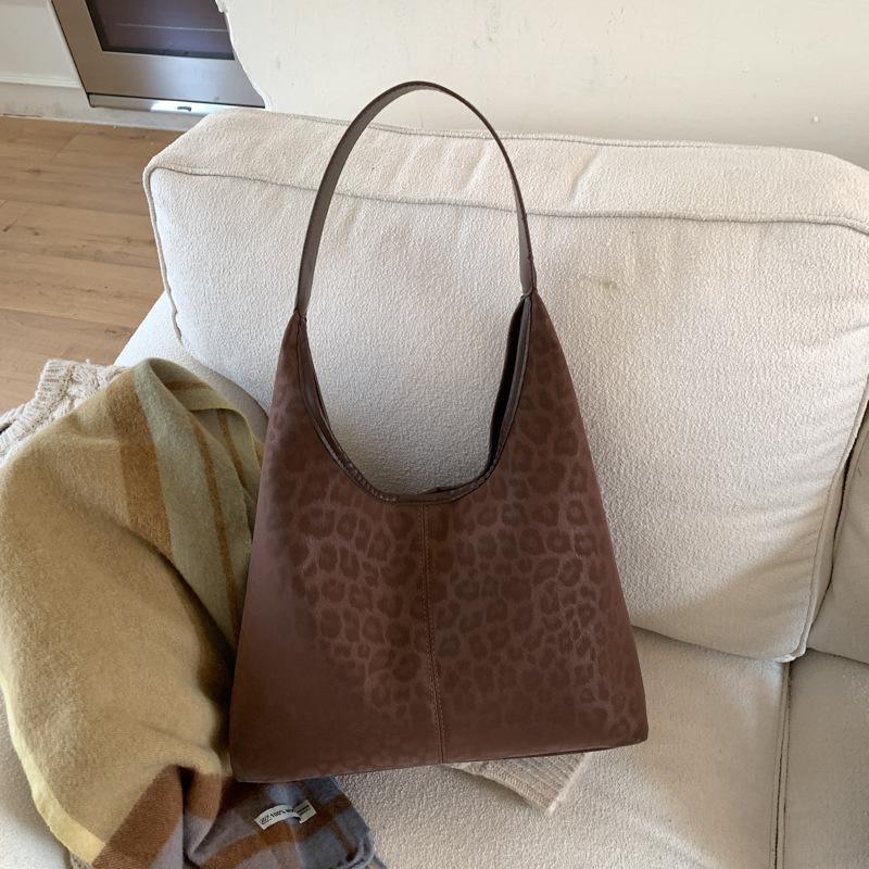 Retro Fashion Leopard Print Bag Casual Large Capacity Shoulder Bag Autumn New Fashion Underarm Bag Women
