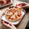 Ceramic Double-ear Baking Pan Cheese Baked Rice Plate Creative Dish Plate Home Oven Special Internet Celebrity Tableware Baking