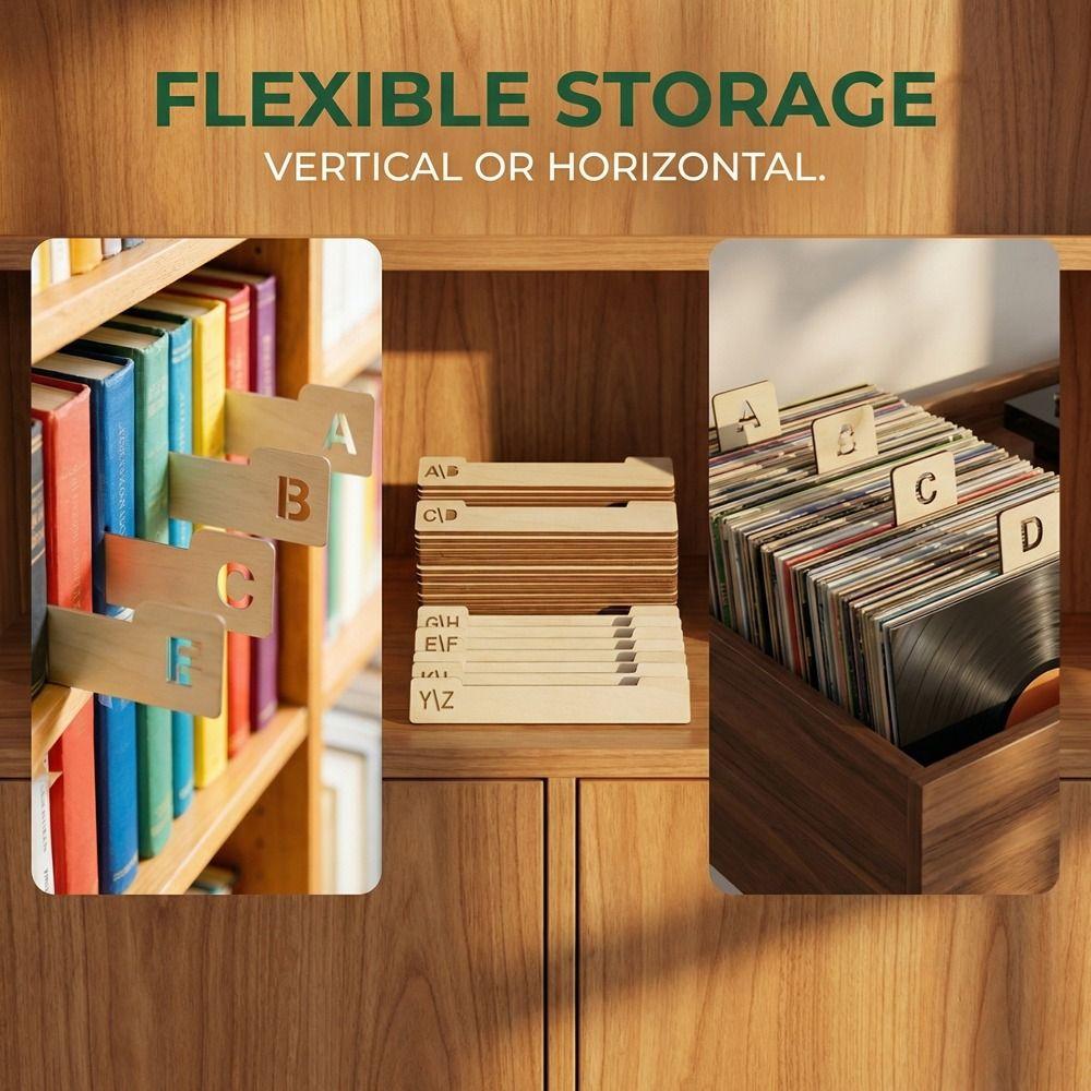 Versatile Guide Separator Holder Alphabetical a-Z Record Index Card  Book Shelf
