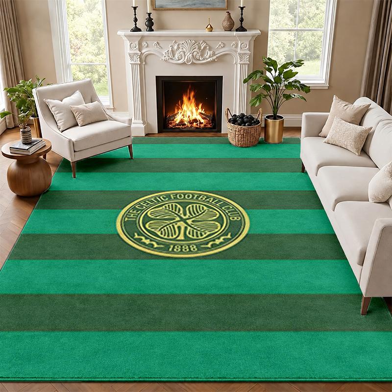 Celtic Football Club Teppich Fußmatte für Wohnzimmer oder Schlafzimmer Schutzmatte unter dem Stuhl Bürodeko Weihnachtsgeschenk Geburtstagsgeschenk