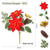 Artificial Christmas Bouquet with Pine Cones, Poinsettias, and Pine Needles for Home Decoration