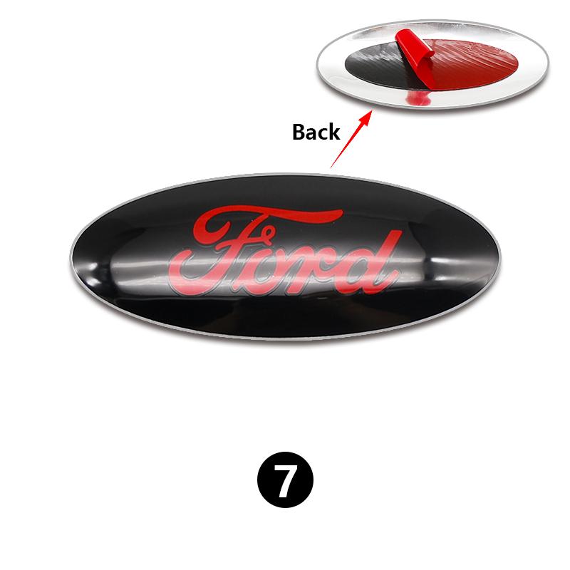 12.5x5cm Aluminum Overlay Emblem For Ford Focus 3 Fiesta Fusion Front Grille Badge Escape Kuga Transit Edge Mondeo Auto Parts