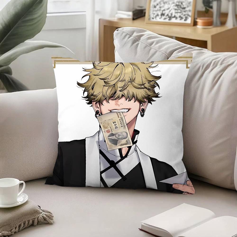 Anime Cool GgokurakugaiS Pillow Case Pattern Printed Pillowcase For Living Room Sofa Cushion Cover Bedroom Decor