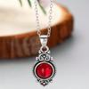 Women Bohemian Artificial Red Crystal Pendant Necklace For Party Prom Jewelry Birthday Gift
