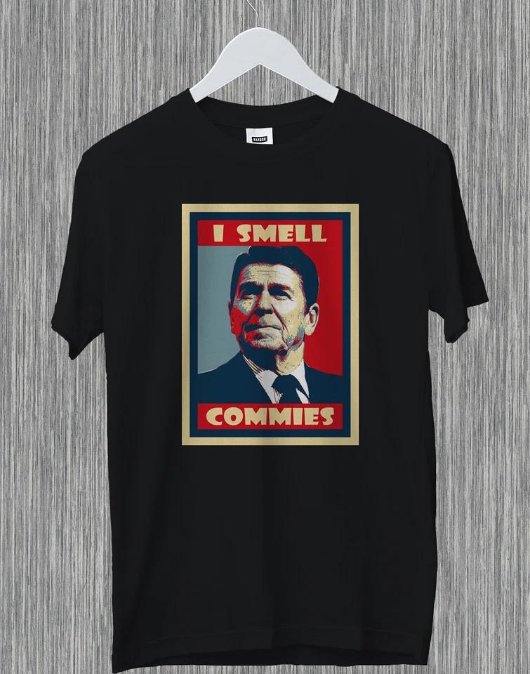 I Smell Commies Ronald Reagan Republican Political Funny Gift Sarcastic T-Shirt M