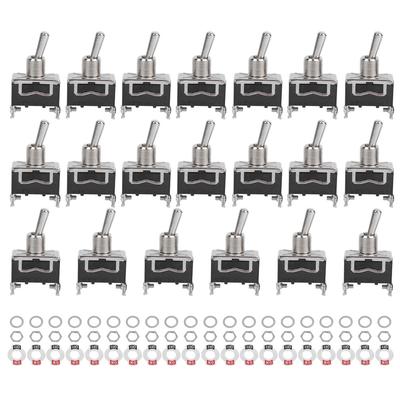 20pcs BERM LED Light Rocker Toggle Switch On‑Off 2 Gears 2Pin 15A 250VAC BEM1021