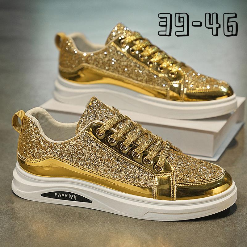 Spring Fall New Couple Casual Shoes Sequins Designer Versatile Breathable Platform Sneakers Men's Muffin Board Tennis Shoes