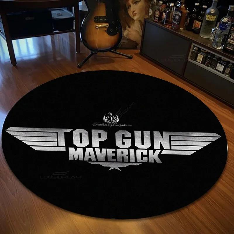 Fashion Fighter Aircraft Top Gun Round Carpet Living Room Bedroom Carpet Non -slip Door Pad Yoga Mat Floor Mats Birthday Gift