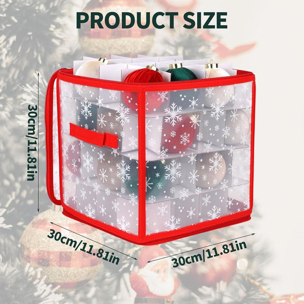 Waterproof Christmas Ornament Storage Box 36-Slot Christmas Ball Storage Box With Partition Board Christmas Decoration Container
