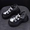 thick-soled Roman sandals women's 2026 summer new hollow breathable casual fashion versatile thick heel heightening women's sandals