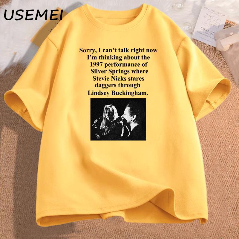 

Im Thinking about The 1997 Performance of Silver Springs T Shirt Women Men Stevie Nicks TShirt Fleetwood Mac Tee Shirt 4XL